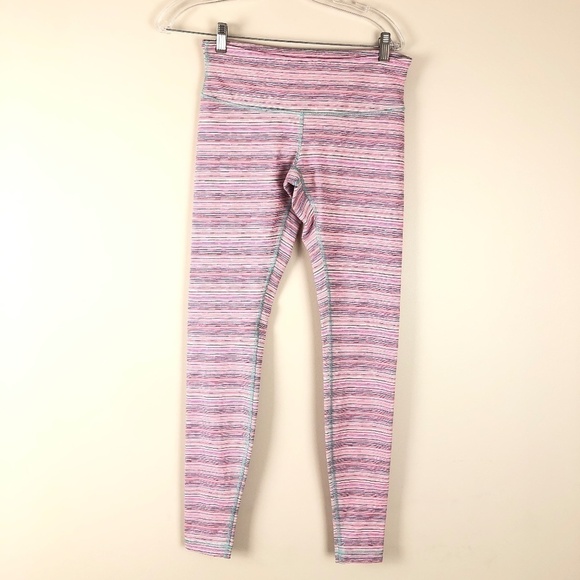 LULULEMON Wunder Under Pant Luxtreme pink stripe leggings - Picture 2 of 7